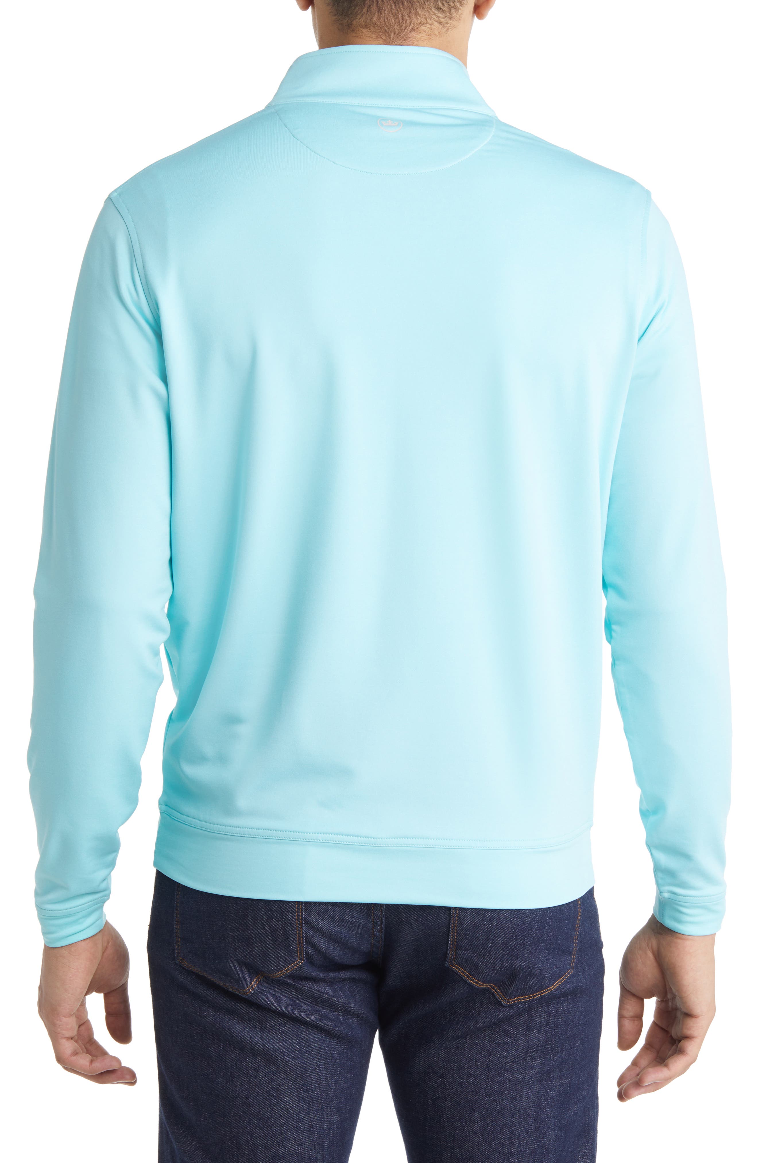 Peter Millar Perth Mélange Performance Quarter-Zip: Beach Glass