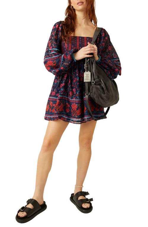 Free People Endless Afternoon Print Long Sleeve Minidress Combo at Nordstrom,