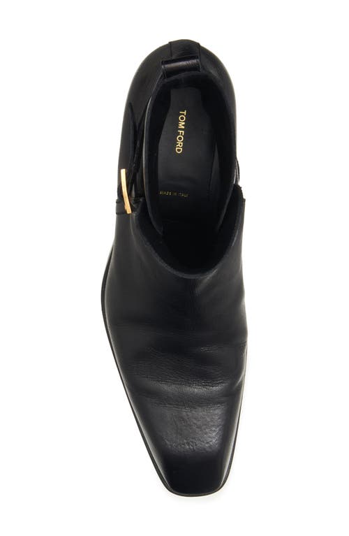 Tom Ford Kenneth Grained Leather Buckle Boots In Black