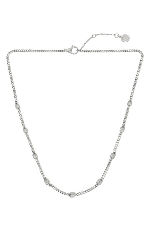 Shop Allsaints Nugget Station Collar Necklace In Rhodium