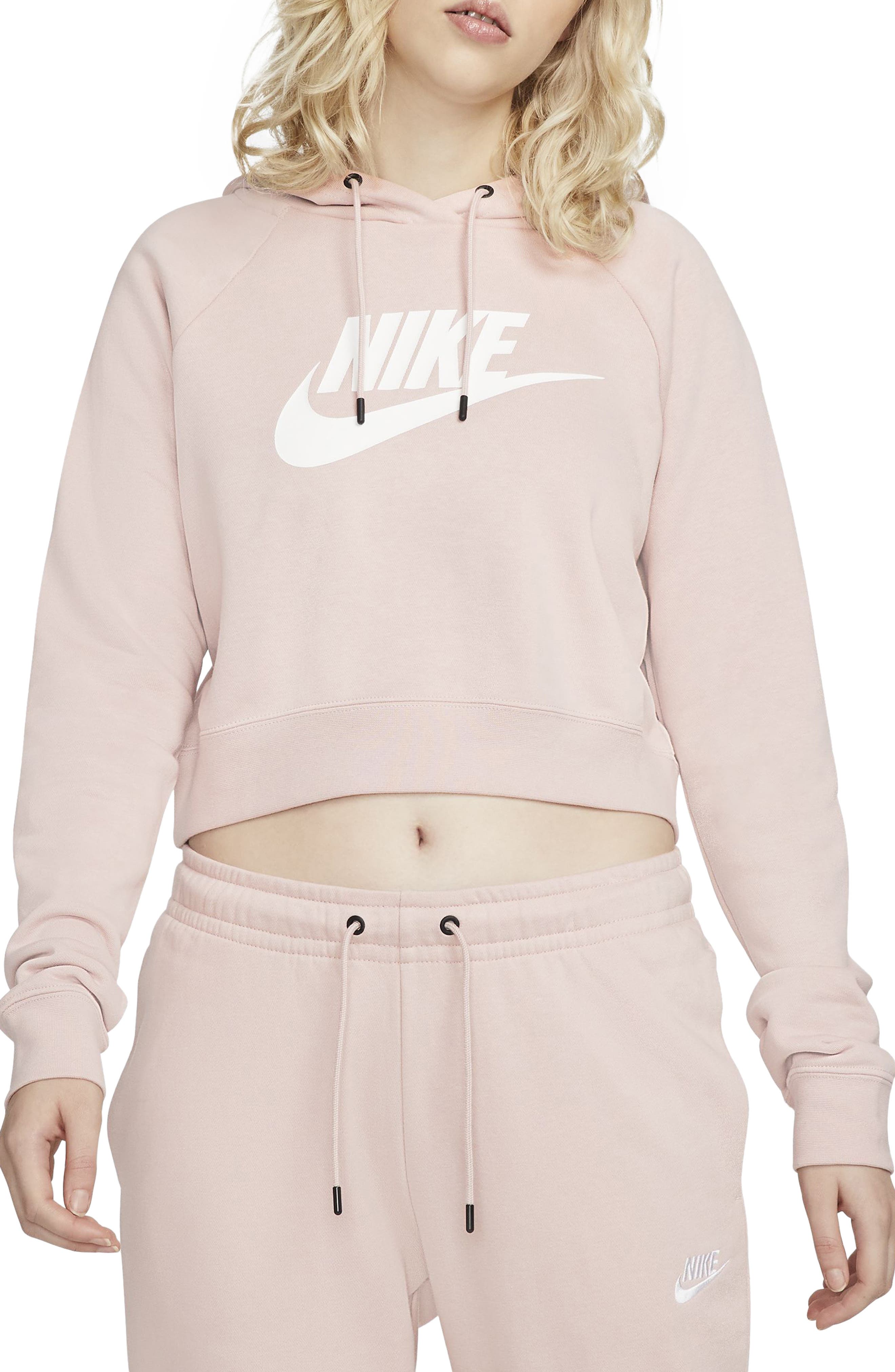 nike nsw essentials mock neck black crop sweatshirt