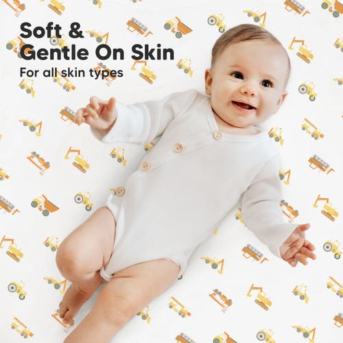 Keababies Soothe Fitted Mini Crib Sheet In Construction