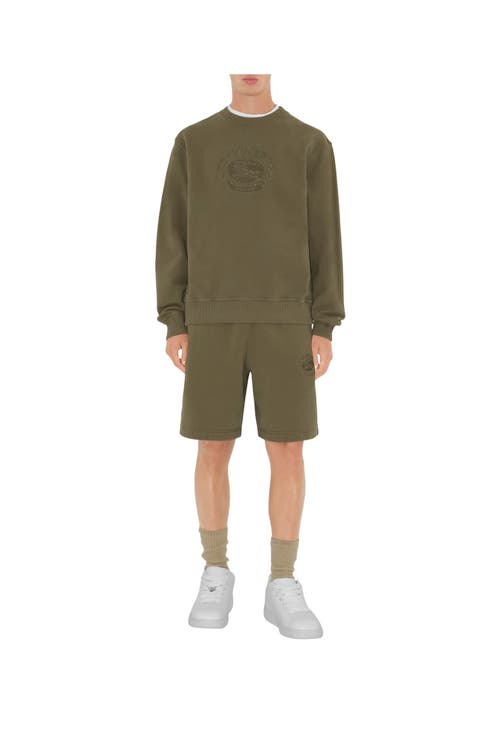 Shop Burberry Ekd Cotton Sweatshirt In Silt