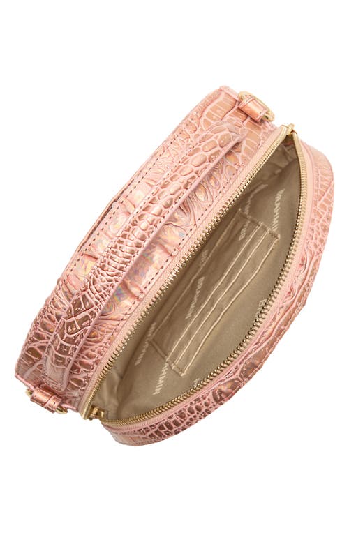 Shop Brahmin Lane Croc Embossed Leather Crossbody Bag In Rose Gold