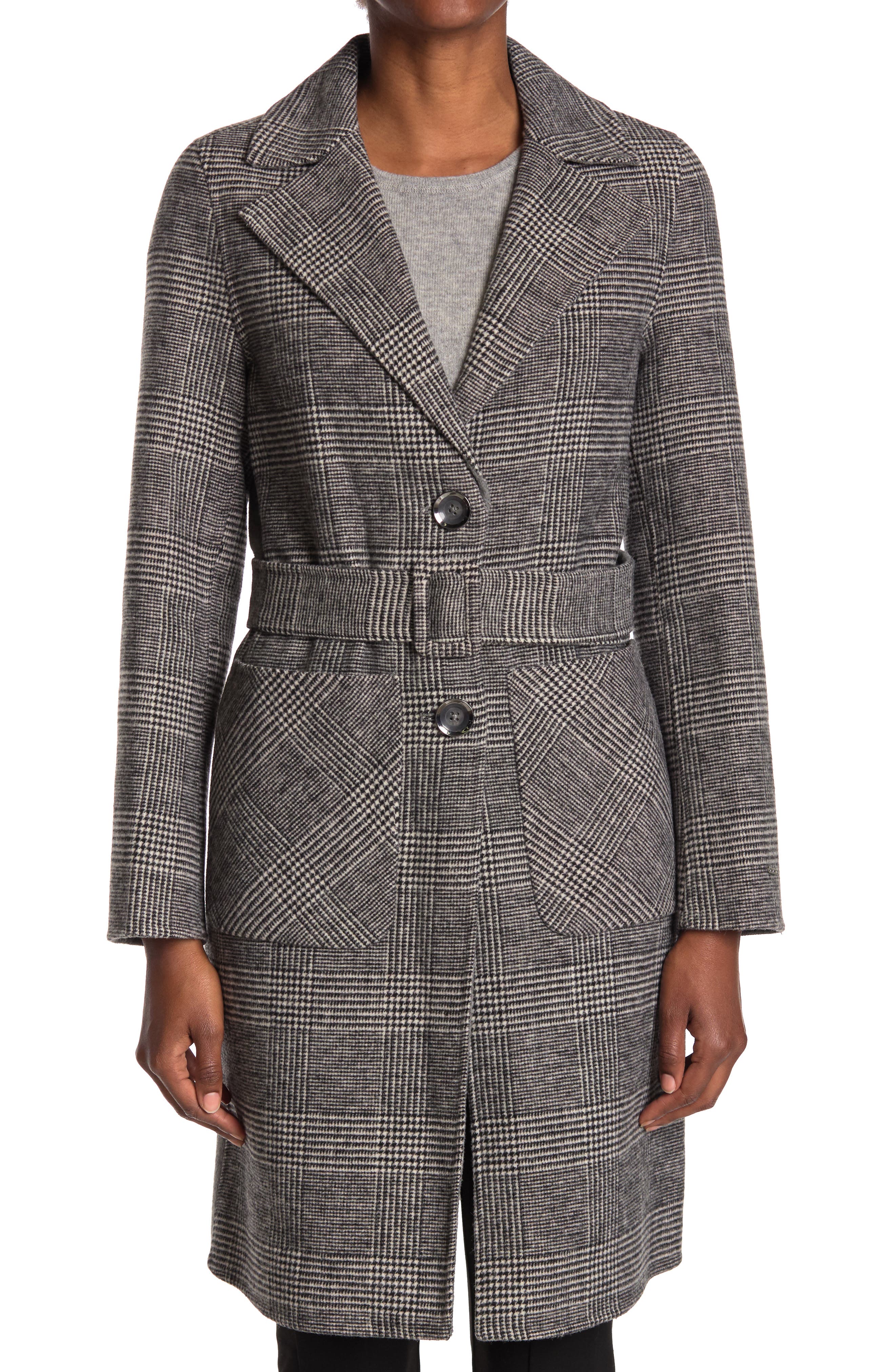 tahari wool blend coat