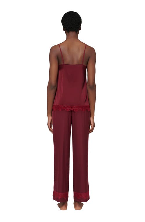 Simone Perele Satin Secrets Lounge Pants In Spinel Red