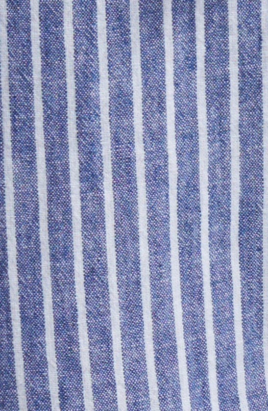 Shop Beachlunchlounge Giavanna Stripe Tapered Linen & Cotton Pants In Cerulean