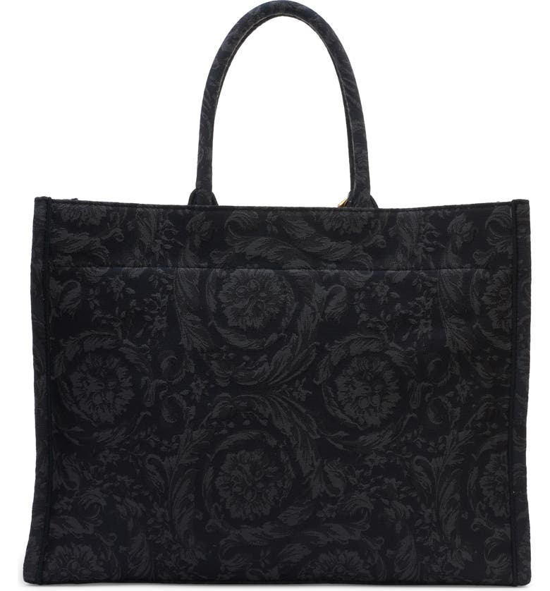 Versace Extra Large Logo Embroidered Barocco Jacquard Tote | Nordstrom