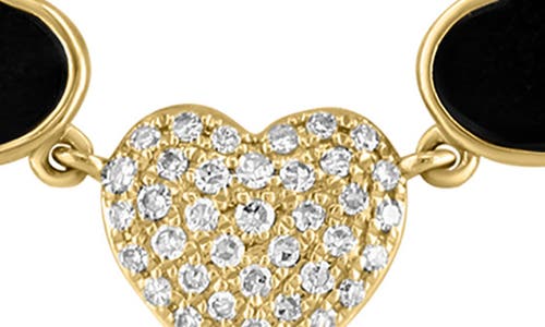 Effy Onyx & Diamond Heart Necklace In Black