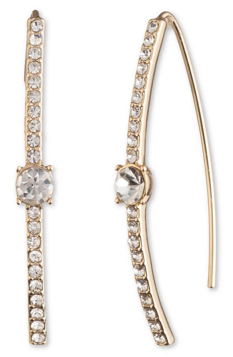 Gold-Tone Crystal Threader Earrings
