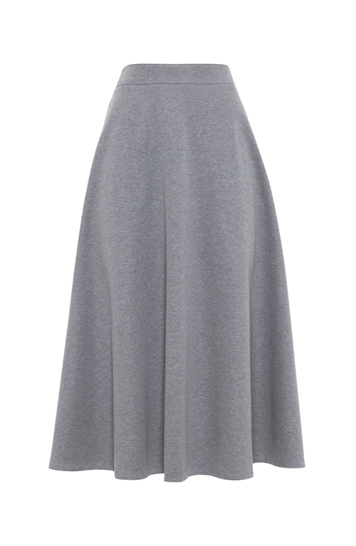 Shop Brunello Cucinelli Circle Midi Skirt In Medium Grey