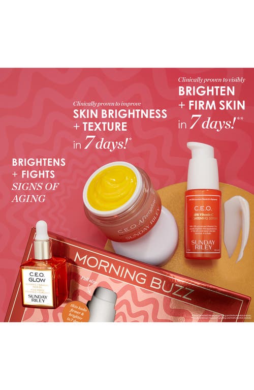Sunday Riley Morning Buzz Skin Care Set $147 Value In Red