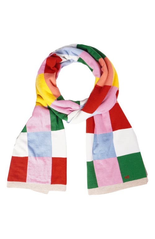 Frances Valentine Pixel Scarf in White Multi 