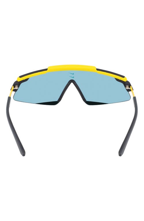 Nike Marquee 66mm Oversize Shield Sunglasses In Laser Orange/teal