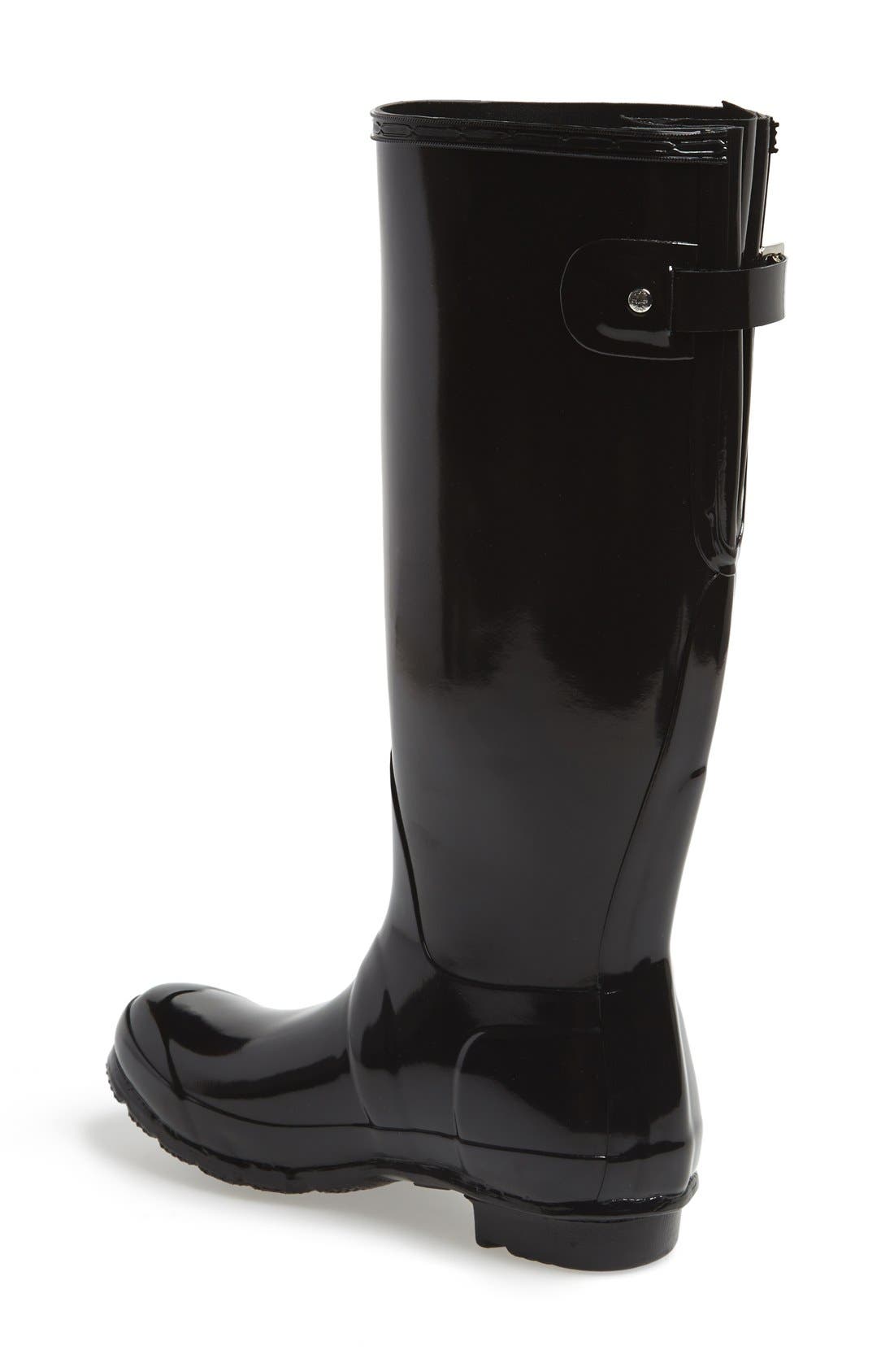 adjustable back gloss waterproof rain boot