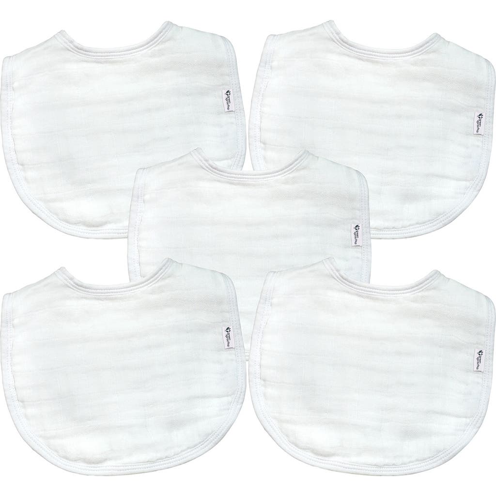 Green Sprouts 5-pack Organic Cotton Muslin Baby Bibs In White