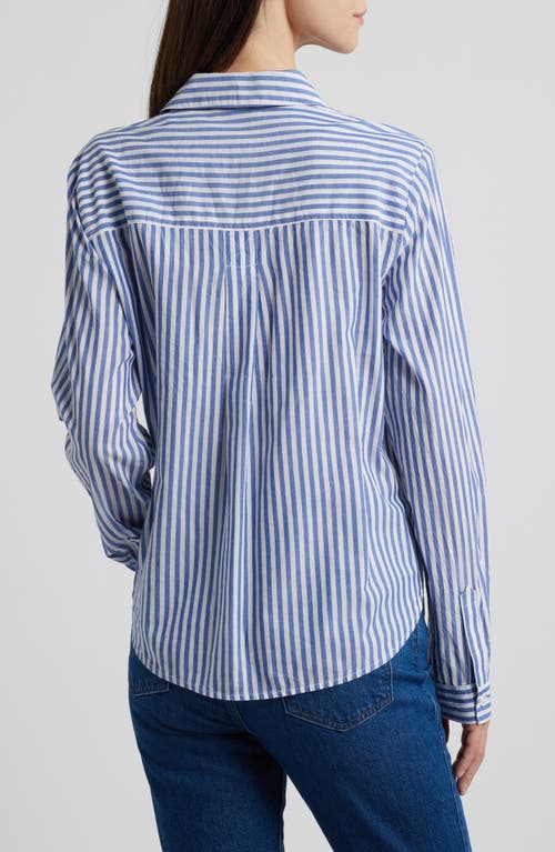 BEACHLUNCHLOUNGE BEACHLUNCHLOUNGE CANDY STRIPE COTTON BLEND BUTTON-UP SHIRT