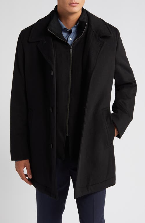 MacBeth Wool Blend Coat with Bib in Black
