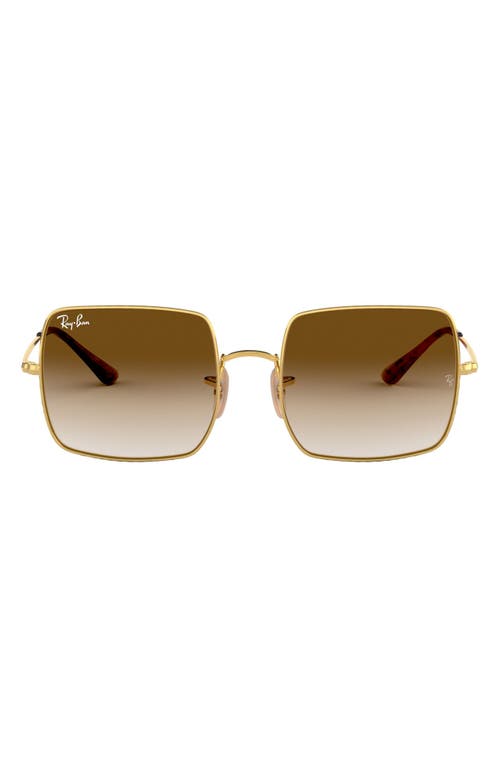 Ray Ban Ray-ban 54mm Gradient Square Sunglasses In Gold/brown Gradient