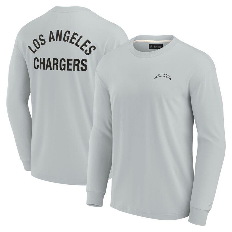 Shop Fanatics Signature Unisex  Gray Los Angeles Chargers Elements Super Soft Long Sleeve T-shirt