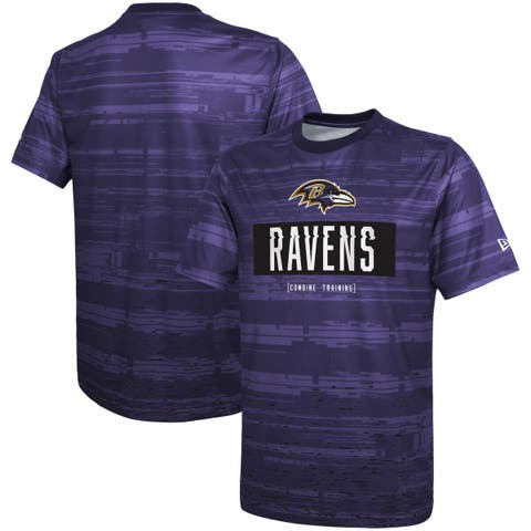 New Era Men's Heathered Gray Baltimore Ravens Combine Authentic Game on T-Shirt