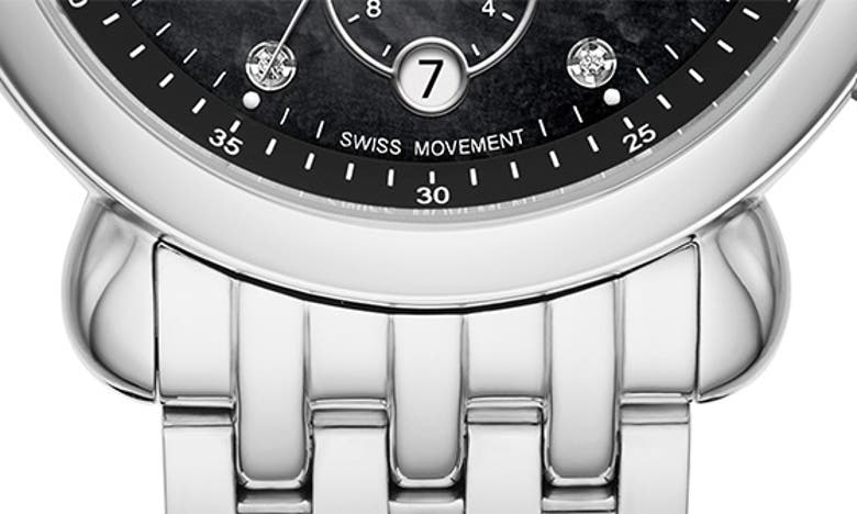 Shop Michele Csx Diamond Bracelet Watch, 39mm In Silver