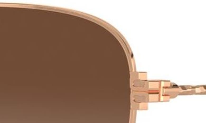 Shop Tory Burch 57mm Gradient Square Sunglasses In Rose Gold