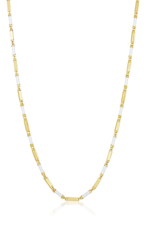Melinda Maria Cloud 9 Tennis Necklace in Gold White Enamel
