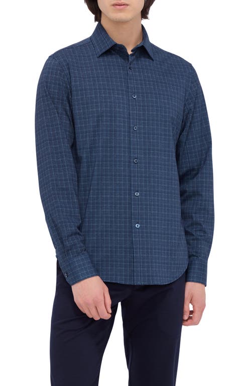 Shop Bugatchi Ooohcotton® Check Button-up Shirt In Navy