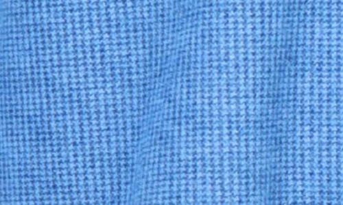 Tailorbyrd Houndstooth Faux Suede Button-up Shirt In Blue
