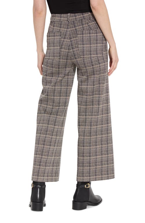 Shop Lyssé Erin Plaid Wide Leg Ponte Jacquard Pants In Opposites Attract Pl