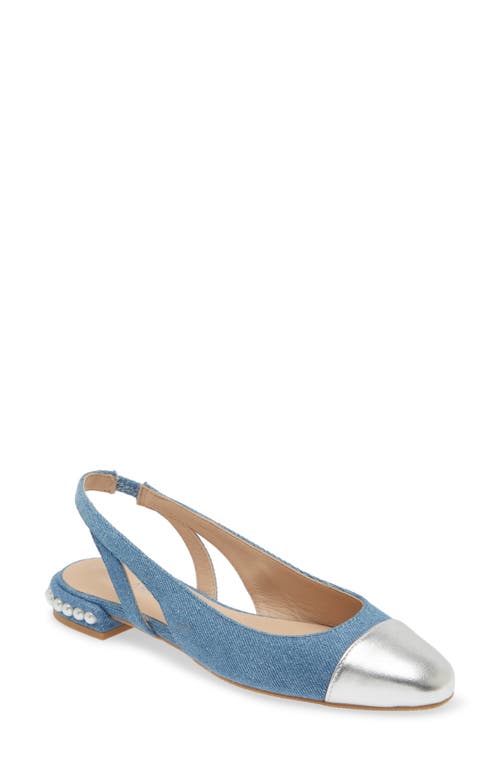 Shop Stuart Weitzman Pearl Genuine Calf Hair Slingback In Washed/silver