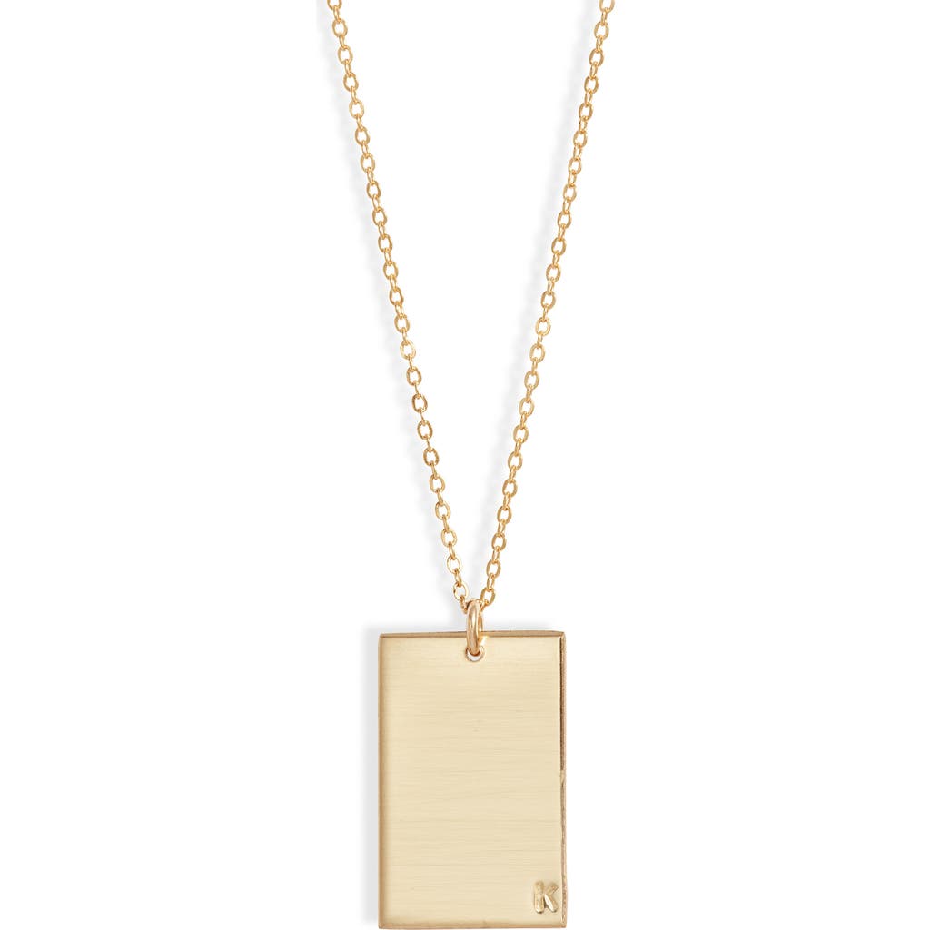 Set & Stones Goldie Initial Tag Pendant Necklace In Gold/k