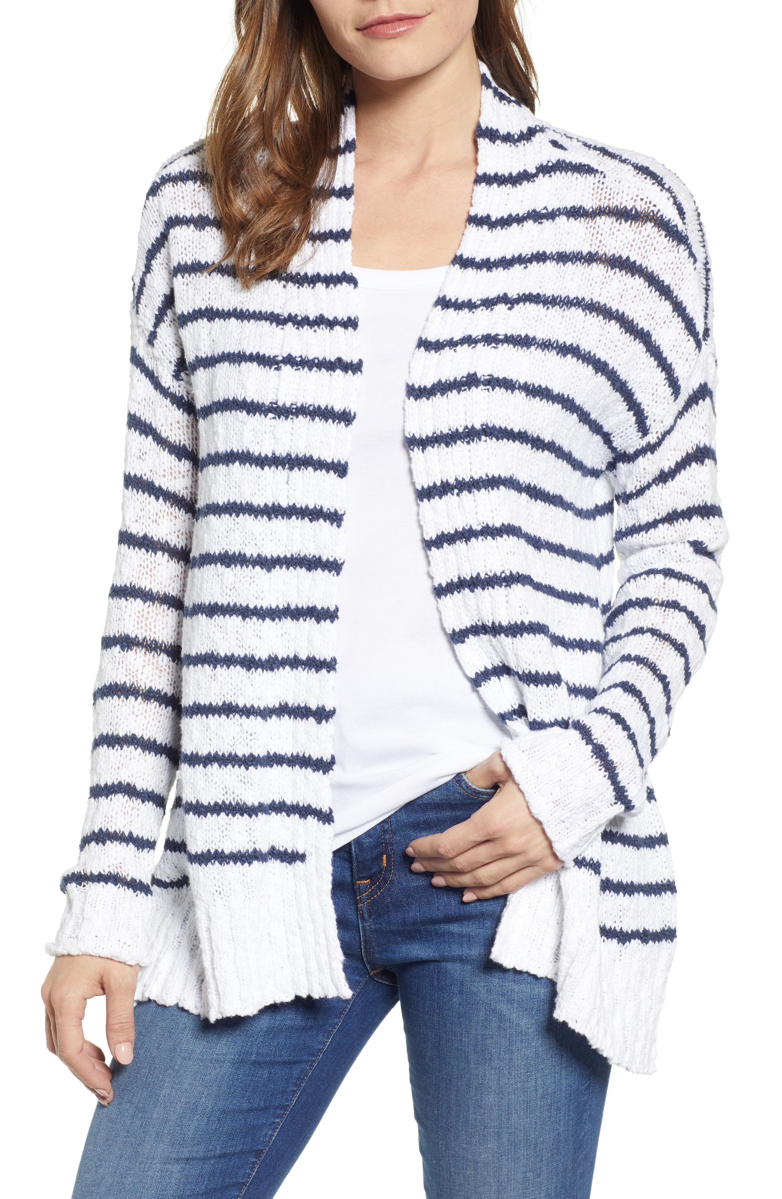 Caslon Easy Open Cardigan, White
