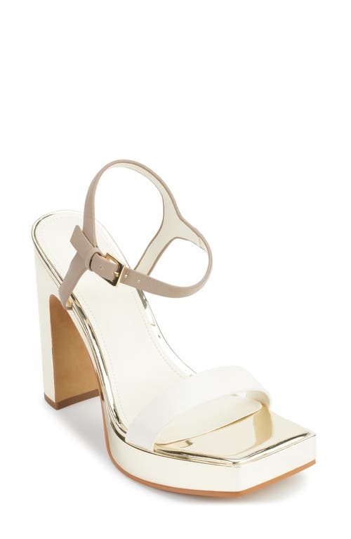 DKNY Maiden Ankle Strap Platform Sandal Cream/Light Toffee at Nordstrom,