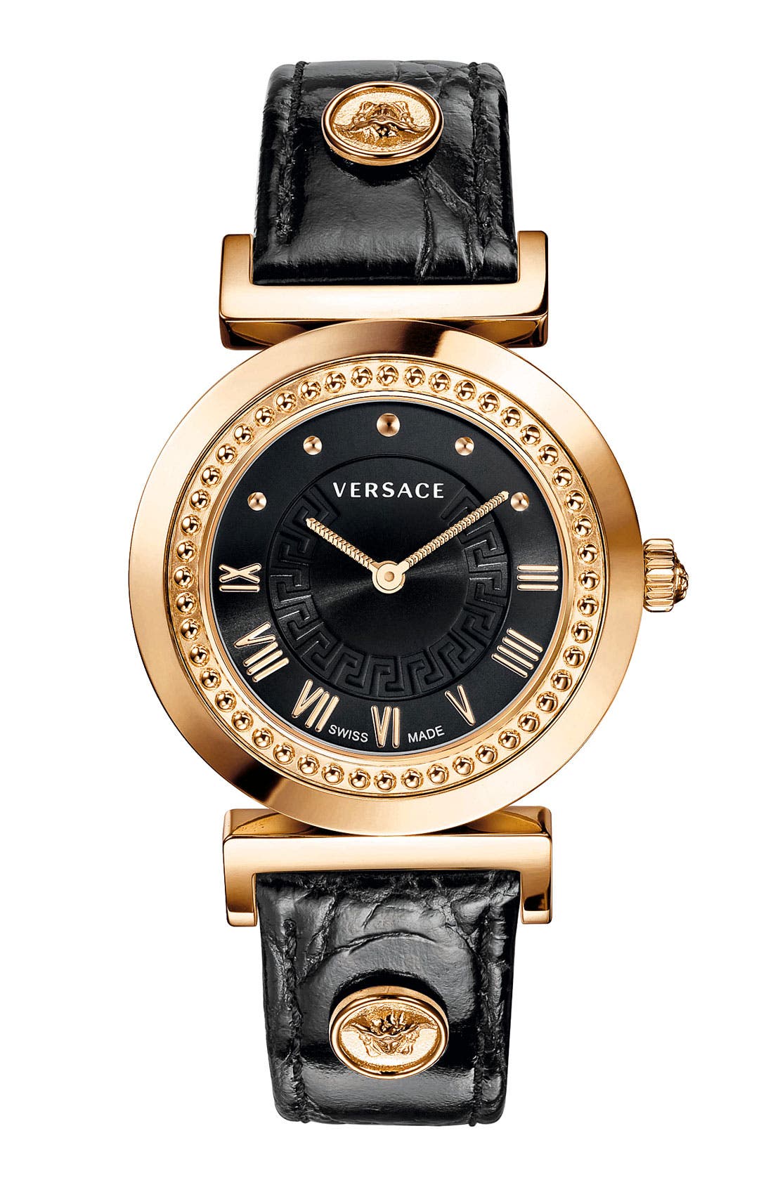 Versace 'Vanity' Leather Strap Watch, 35mm Nordstrom