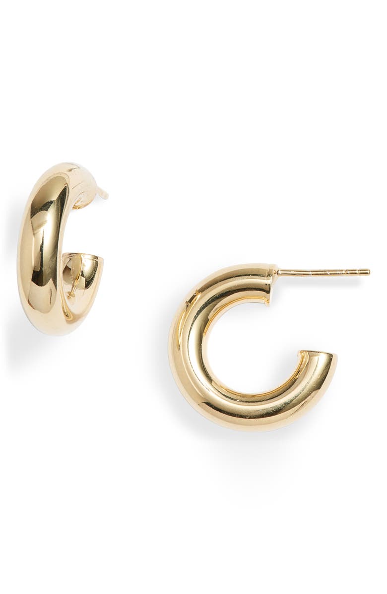 Adina S Jewels Extra Small Thick Hollow Hoop Earrings Adina S Jewels Extra Small Thick Hollow Hoop Earrings