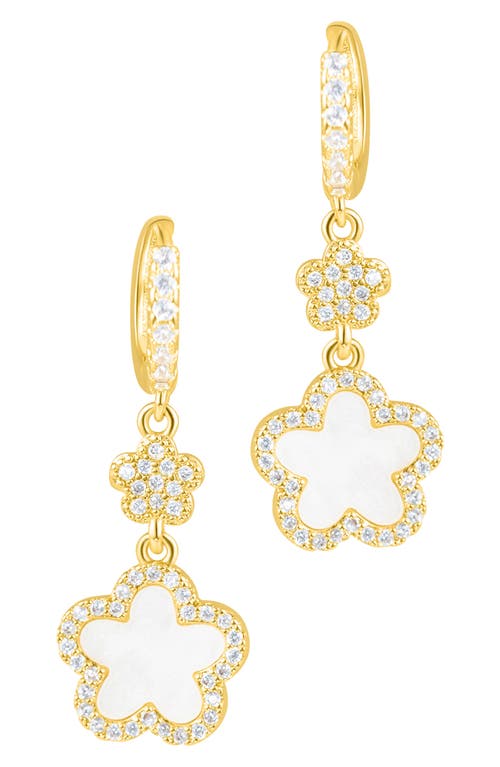 Adornia Clover Drop Earrings In White
