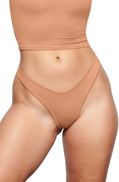 Cotton Jersey Dipped Thong in Sedona