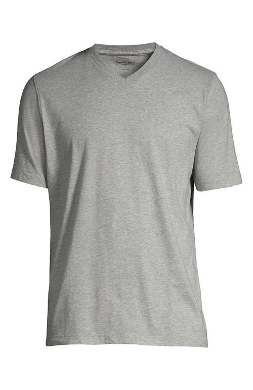 Shop Lands' End Super-t Short Sleeve V-neck T-shirt In Gray Heather