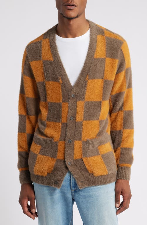 Shop Vans Canfield Checkerboard Cardigan In Bungee Cord/brown Sugar