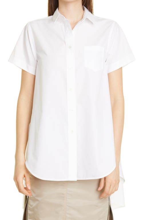 Sacai Extended Hem Poplin Shirt in White at Nordstrom, Size 1