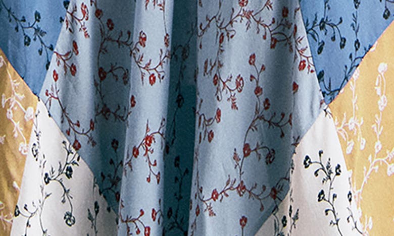 Rag & Bone Patchwork Floral-print Voile Maxi Dress In Blue Multi