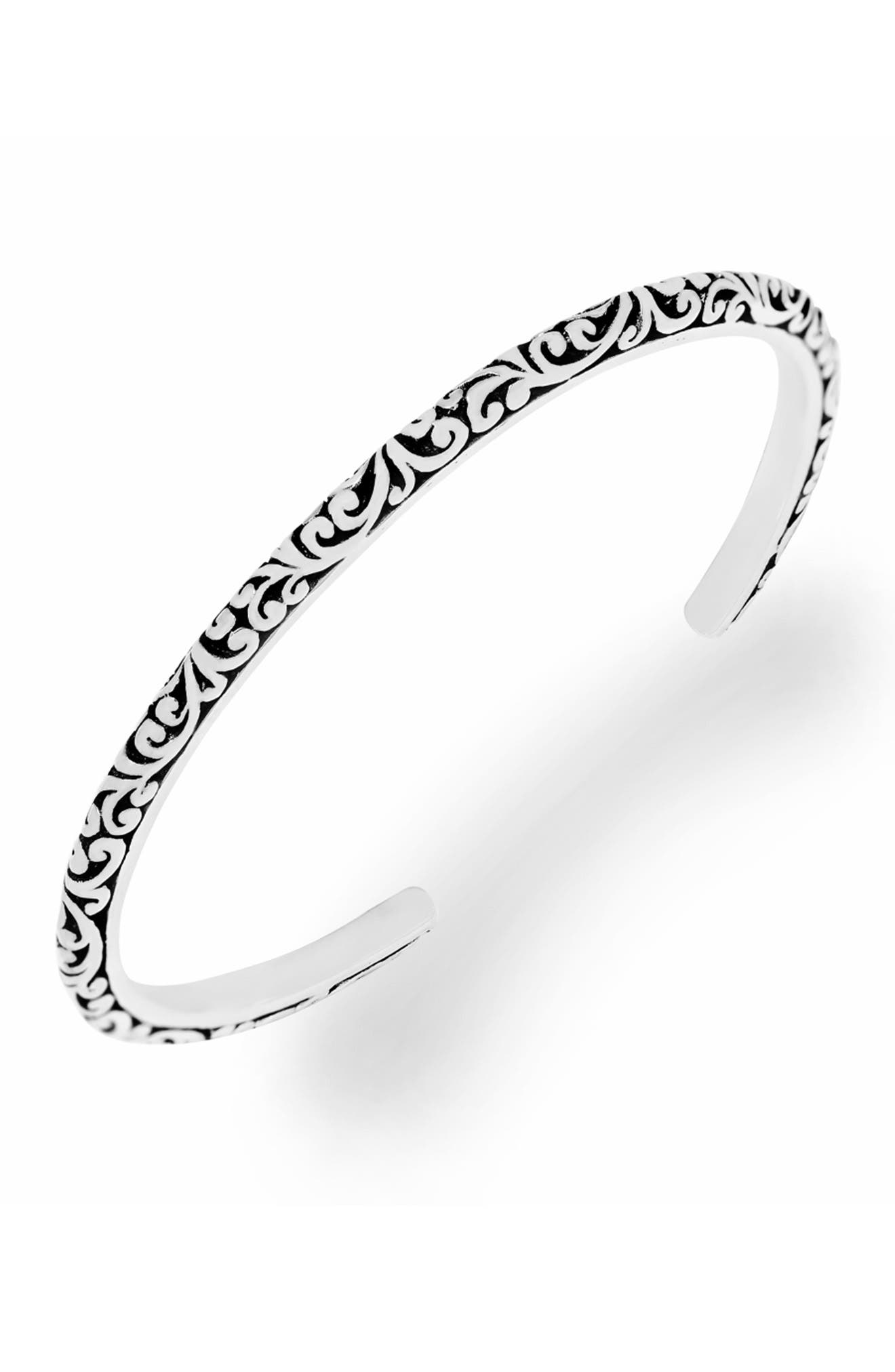 Lois Hill Sterling Silver Scroll Round Cuff Bracelet