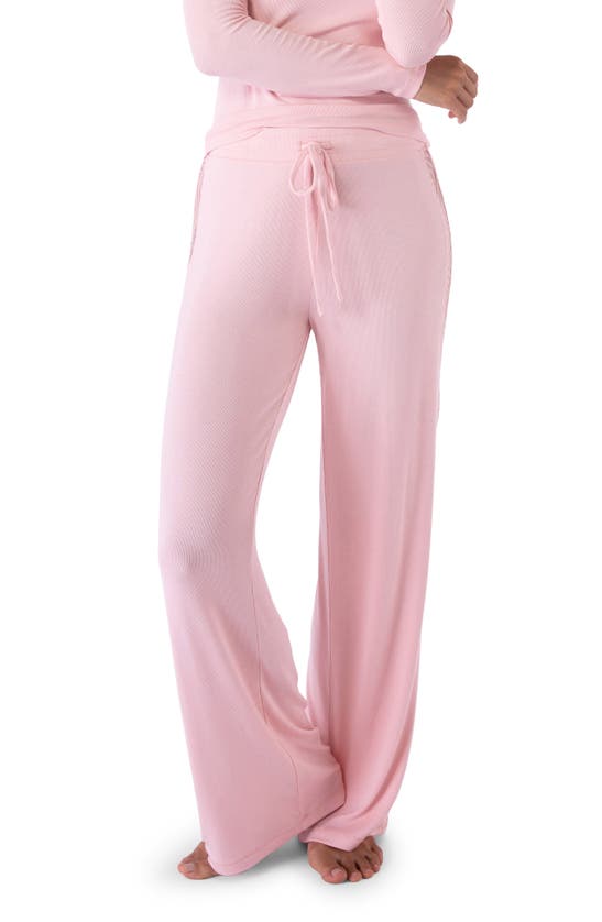 Shop Pj Salvage Lace Trim Pajama Pants In Pink Rose
