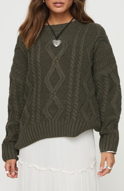 Shop Princess Polly Anaya Oversize Sweater In Green