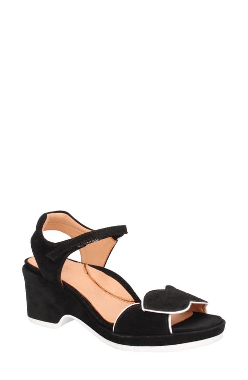 L'amour Des Pieds Marora Wedge Sandal In Black/white