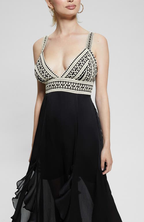 Guess Serena Maxi Dress In Jet Black A996