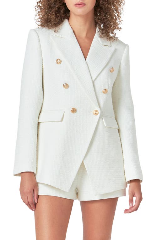 Shop Endless Rose Tweed Blazer In White