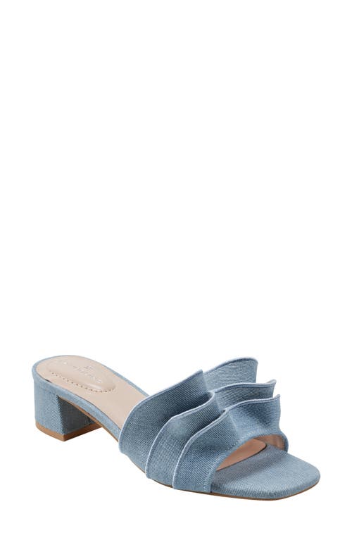 Rista Ruffle Slide Sandal in Blue